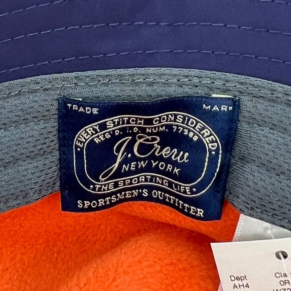 J. Crew Mens Mini Boonie Hat Size S/M Navy Blue Bucket Fleece Fishing Outdoors - Picture 3 of 6